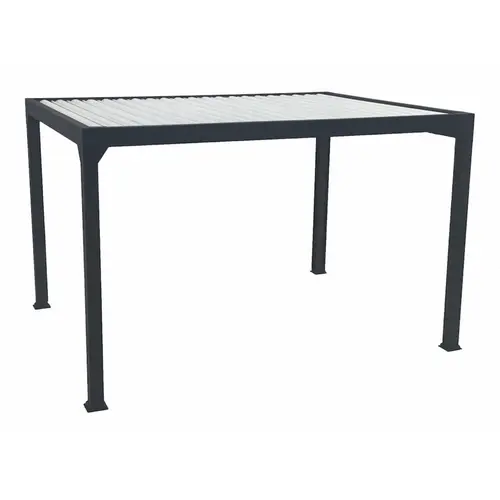 Sélection extérieure:Pergola bioclimatique motorisée noir sable avec lames blanches Green Outside Actual - 4 x 3 m