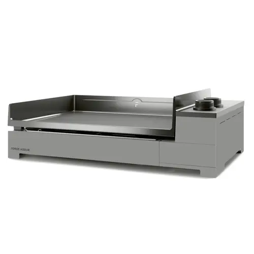 Style jardin：Plancha Premium électrique 60 coloris noir en acier Forge Adour - 75,3 x 44,1 x 24,1 cm