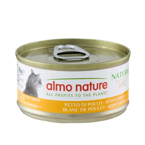 Pour compléter vos extérieurs:Pâtée pour chat HFC Natural au blanc de poulet Almo Nature - 70 g