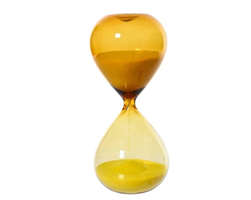 Jardin passion:Sablier en verre coloris ocre et or - Ø 7 x H 17 cm