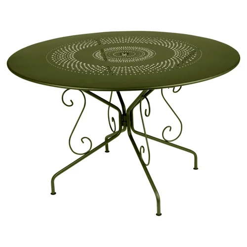 Jardin et nature:Table Montmartre coloris vert en acier Fermob - Ø 117 x 74 cm