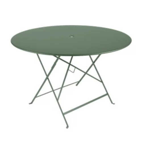 À découvrir pour le jardin：Table ronde pliante en acier coloris cactus Bistro Fermob - Ø 117 x 74 cm