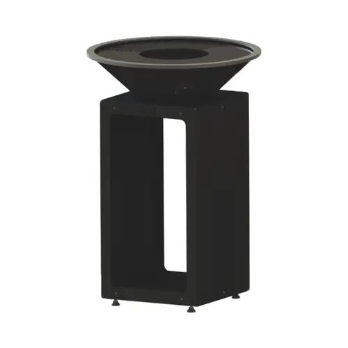 Extérieur facile：Brasero B.B.O 58 pour 6 personnes coloris noir en acier brut Oyat - Ø 58 cm