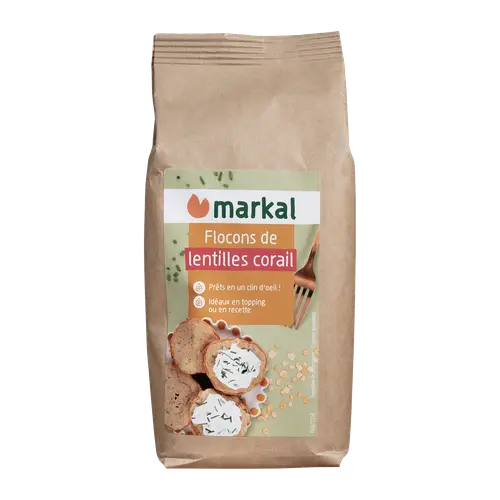 Qualité pour le jardin:Flocons de lentille corail bio Markal - 350 g