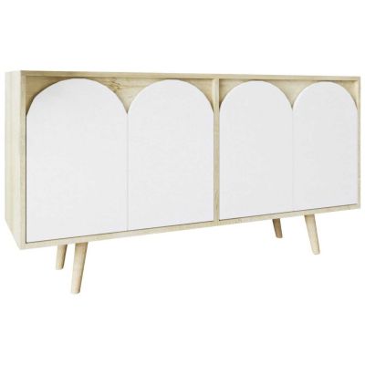 Buffet 4 portes en aggloméré Venezia (Chêne et blanc)