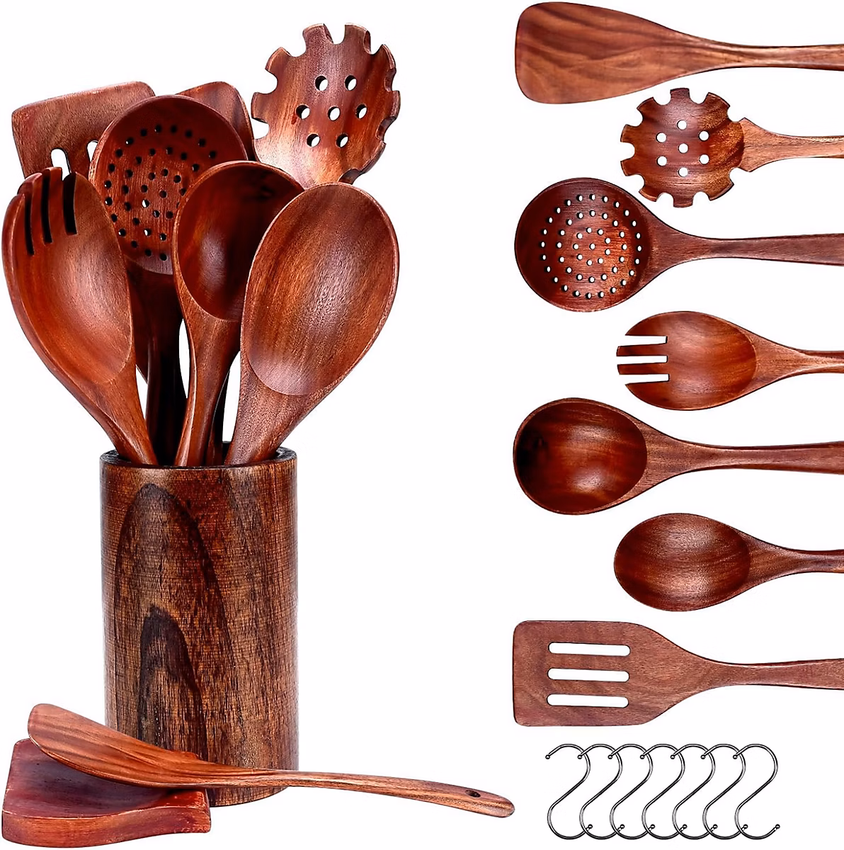 Ustensile de cuisine – Ensemble de cuillères en bois pour la cuisine de 16 pièces