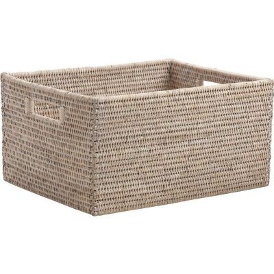 Corbeille rangement en rotin (34 x 26 x 18 cm)