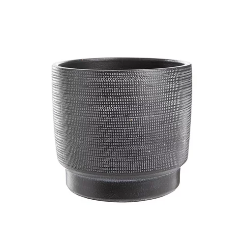 Jardin & déco:Cache-pot coloris noir Madeira - 14,5 x 13 cm