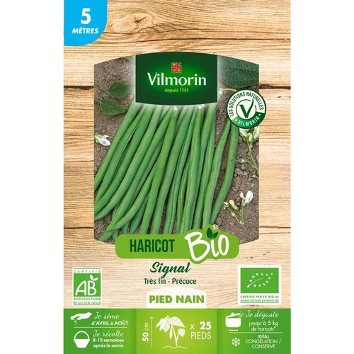 Une solution adaptée au jardin：Graines de haricot nain bio Vilmorin - graines à semer