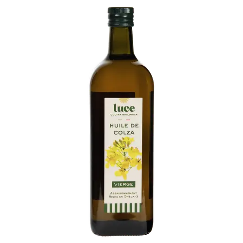Jardin & pratique:Huile de colza vierge bio en bouteille de verre Luce - 1 L