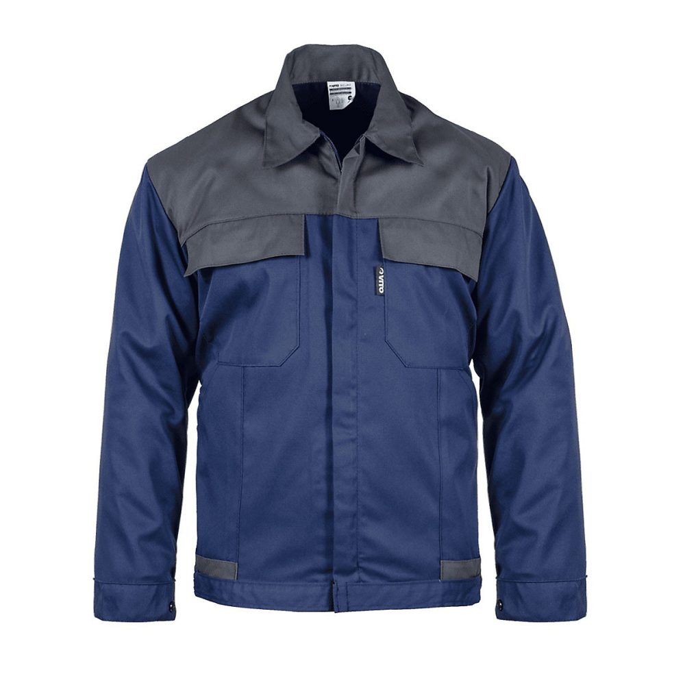 Vêtement de travail – Blouson de travail Bleu marine Gris Taille L Veste Polyester / Coton 4 poches VITO