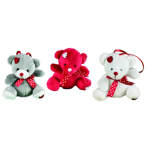 Pour simplifier vos extérieurs:Décoration à suspendre ours coloré à nœud rose avec patch cœur Kalidou - 8 cm