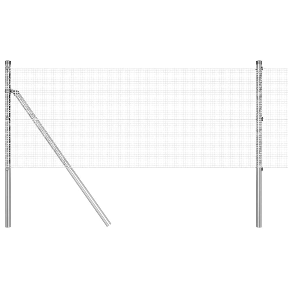 vidaXL Clôture en fils soudés pour fixation au sol 50 x 0,4 m Argenté