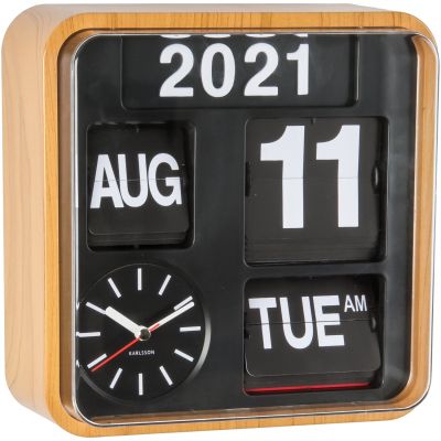 Horloge en plastique Mini Flip 24.5 cm (Bambou)