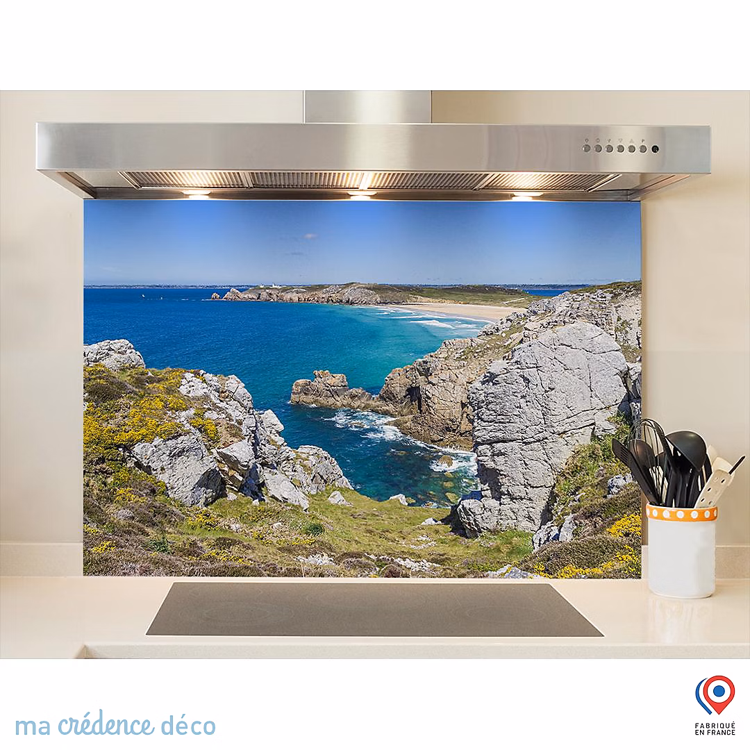 Crédence cuisine fond de hotte L'anse de Pen Hat – Alu composite, L 90 cm x H 50 cm, MaCrédenceDéco