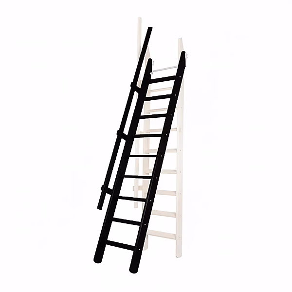 Echelle de meunier rabattable : 55cm de large – Hauteur à franchir 3m, Couleur : Noir (RAL 9017), MSP/CC