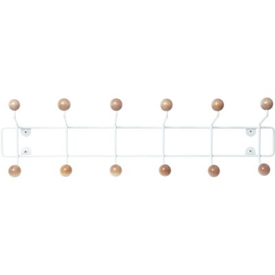 Patère 12 crochets en bois Saturnus (Blanc et bois clair)