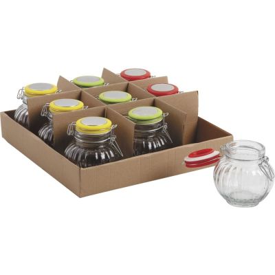 Bocal rond en verre diamètre 9.5 cm (Lot de 9)
