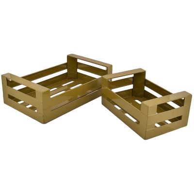 Cagette en métal coloré (Lot de 2) (Olive)
