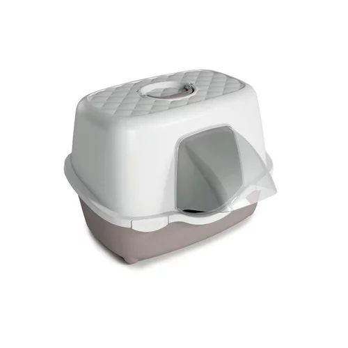 Pour valoriser vos extérieurs:Maison de toilette pour chat taupe avec auvent Zolux Smart - 54,4 x 56 x 39 cm