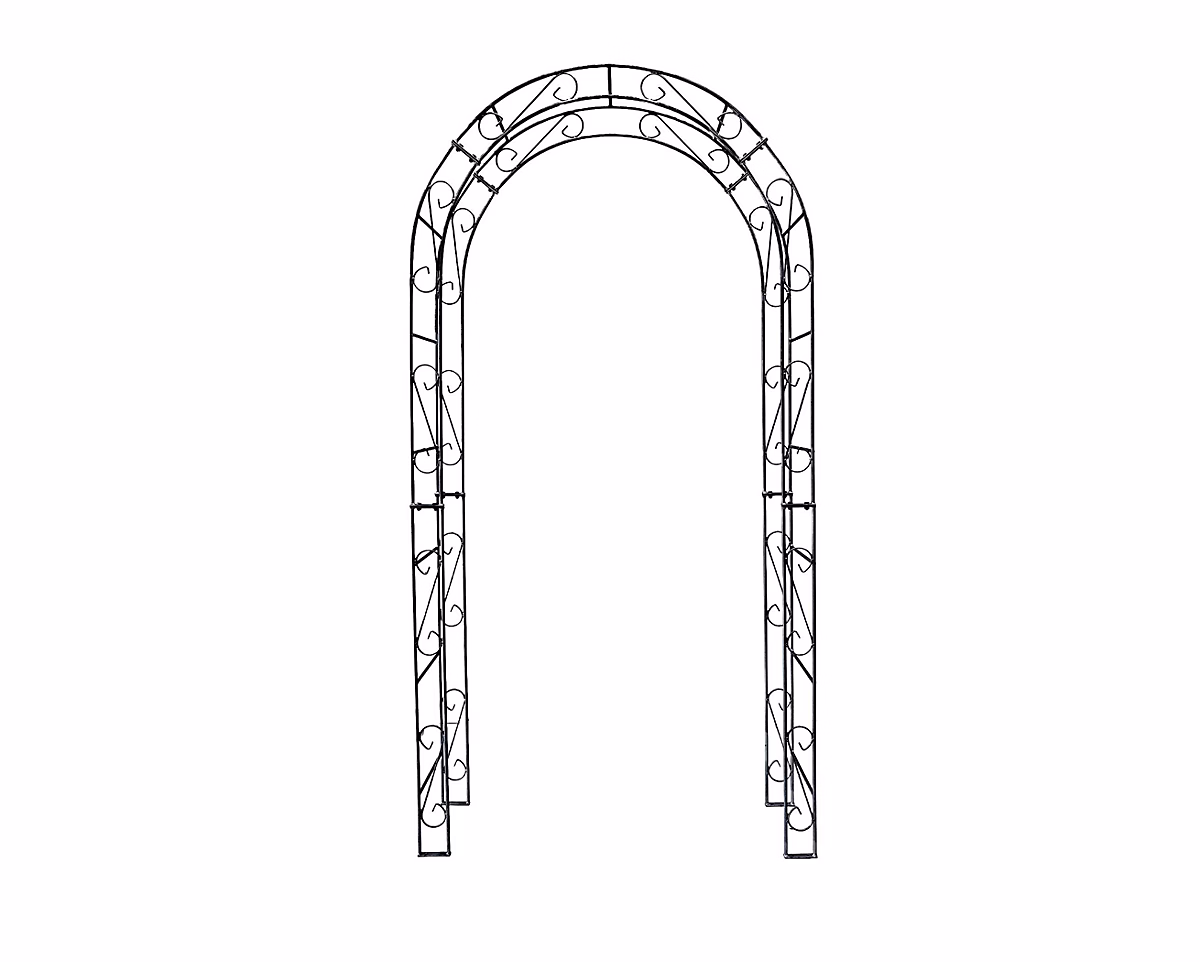 Arche de jardin ALEX sommet arrondi – 120 cm revêtement en poudre noir