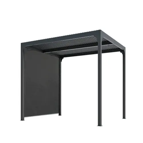 Nature pratique:Pergola bioclimatique coloris gris en aluminium - 3,6 x 3 m