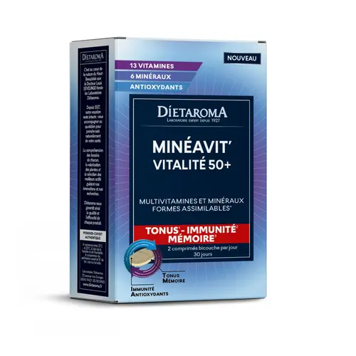 Pour organiser le jardin:Complément Minéavit vitalité 50+ DIETAROMA - 60 comprimés