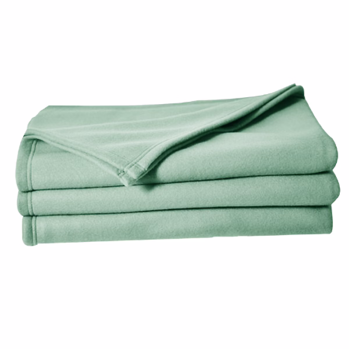 Couverture en polaire unie (220 × 240 cm – Vert tilleul)