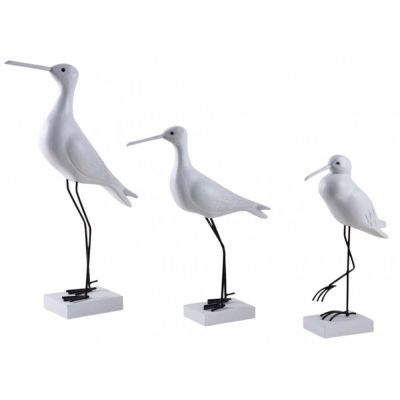 Oiseaux de mer en bois sur pieds (Lot de 3)