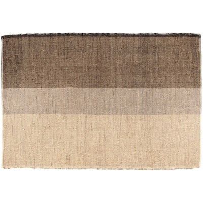 Tapis en jonc de mer et coton carbone Karan