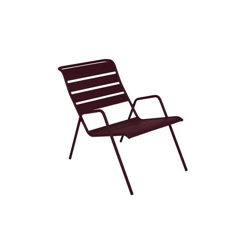 Déco jardin:Fauteuil bas coloris rouge en acier Monceau