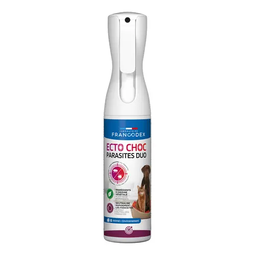 Moderne jardin：Brumisateur antiparasitaire pour chien et chat Francodex Ecto Choc Parasites Duo - 290 ml