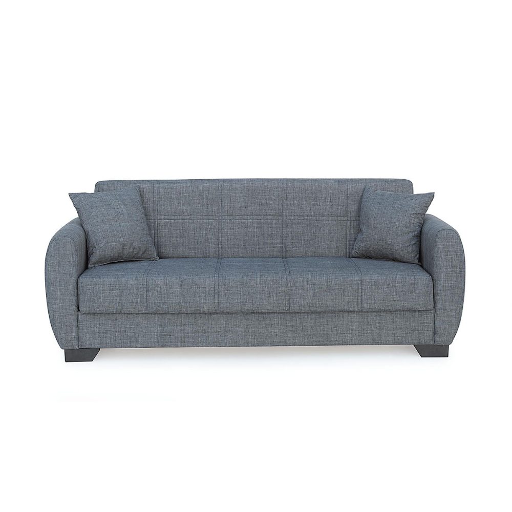 Canapé-lit Clic Clac en tissu gris sofa Convertible – Longueur 234 x Hauteur 102 x Profondeur 86 cm