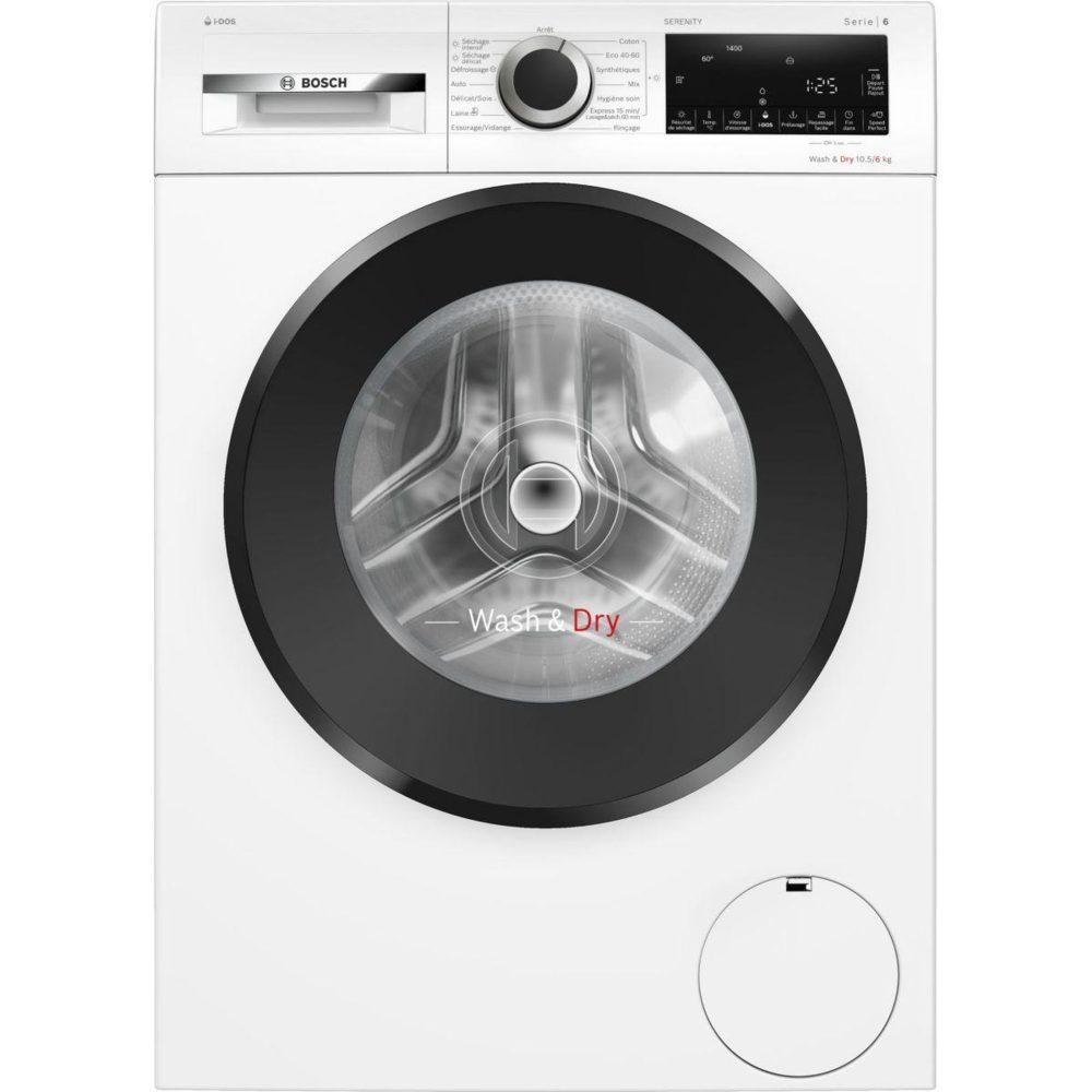 BOSCH Lave linge séchant hublot wng254asfr - 10,5/6 kg - 1400 tr/min - classe d - moteur induction - dosage automatique - série 6