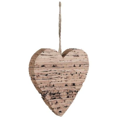 Décoration coeur à suspendre en bouleau