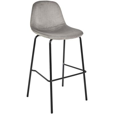 Chaise de bar en velours cotelé Giulia (Gris)