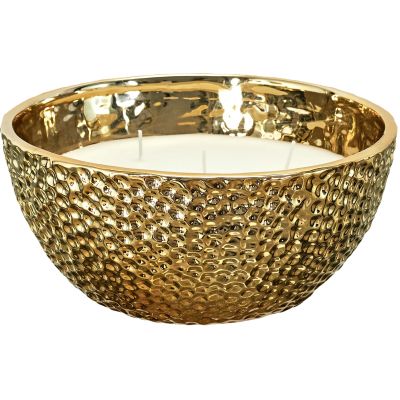 Bougie parfumée martelée dorée 5 mèches 21 cm