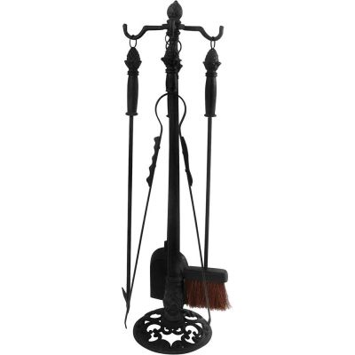 Set 4 accessoires de cheminée en fonte