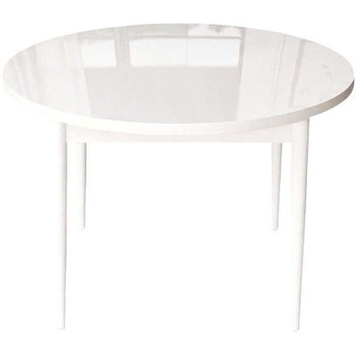 Table de repas ronde avec pieds métal Tor (Blanc)