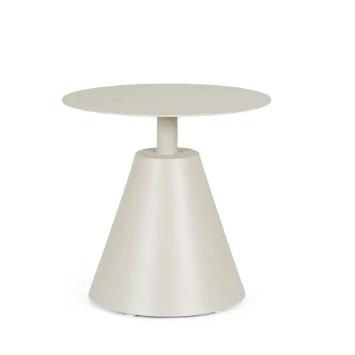 Univers jardin：Table basse coloris sable en aluminium Bizzotto Aloha - Ø 50 x 49,5 cm