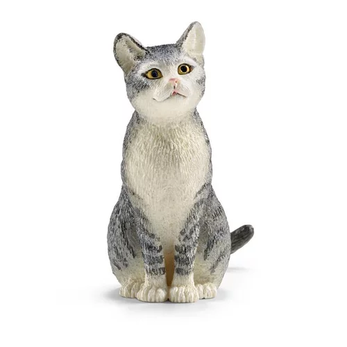 Côté jardin:Figurine Chat assis Série Animaux de la Ferme 2,5x3,8x4,5 cm