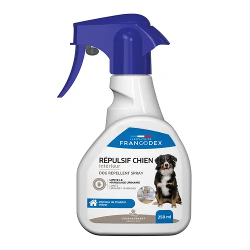 Une idée pratique pour l’extérieur:RŽpulsif d'intŽrieur pour chien menthe eucalyptus Francodex - 250 ml