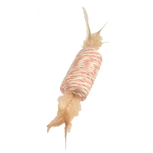 Extérieur nature:Jouet à griffer pour chat coloris rose Bobby Tube - 8 x 3,5 cm