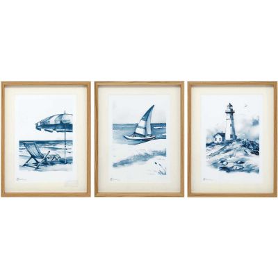 Tableau décoratif Seashore 30 x 40 cm (Lot de 3)