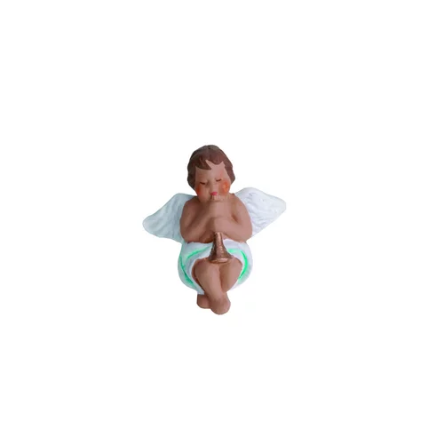 Extérieur essentiel：Santon pour crèche ange boufareou blanc - 4 cm
