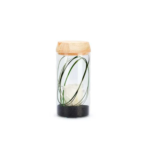 Pratique extérieur:Verrine tube light blanche taille S Ø 8 x H 18 cm