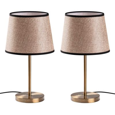 Ensemble de 2 lampes à poser Abajur (Doré et beige)