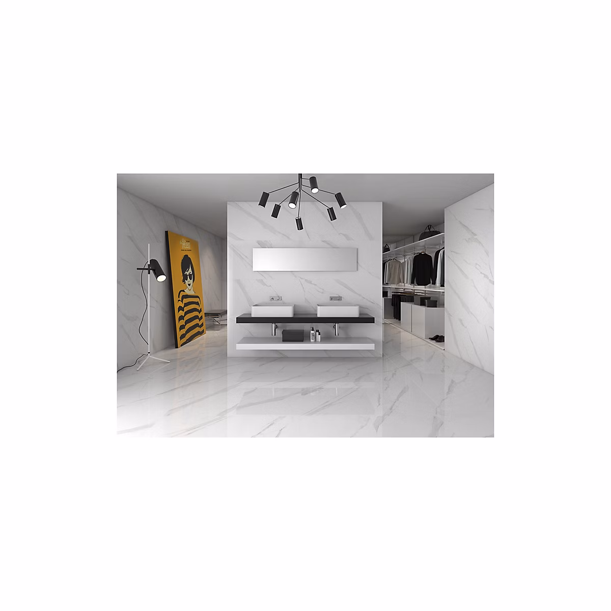 Carrelage effet marbre BLANC STATUARY – Boîte de 1 m2