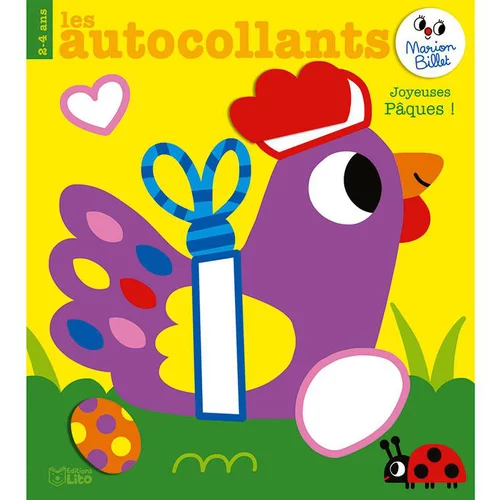 Facile jardin：Livre d'autocollants "Joyeuses Pâques", collection Les autocollants de Marion Billet aux Éditions Lito