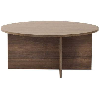 Table basse ronde en aggloméré Soleil (Noyer)